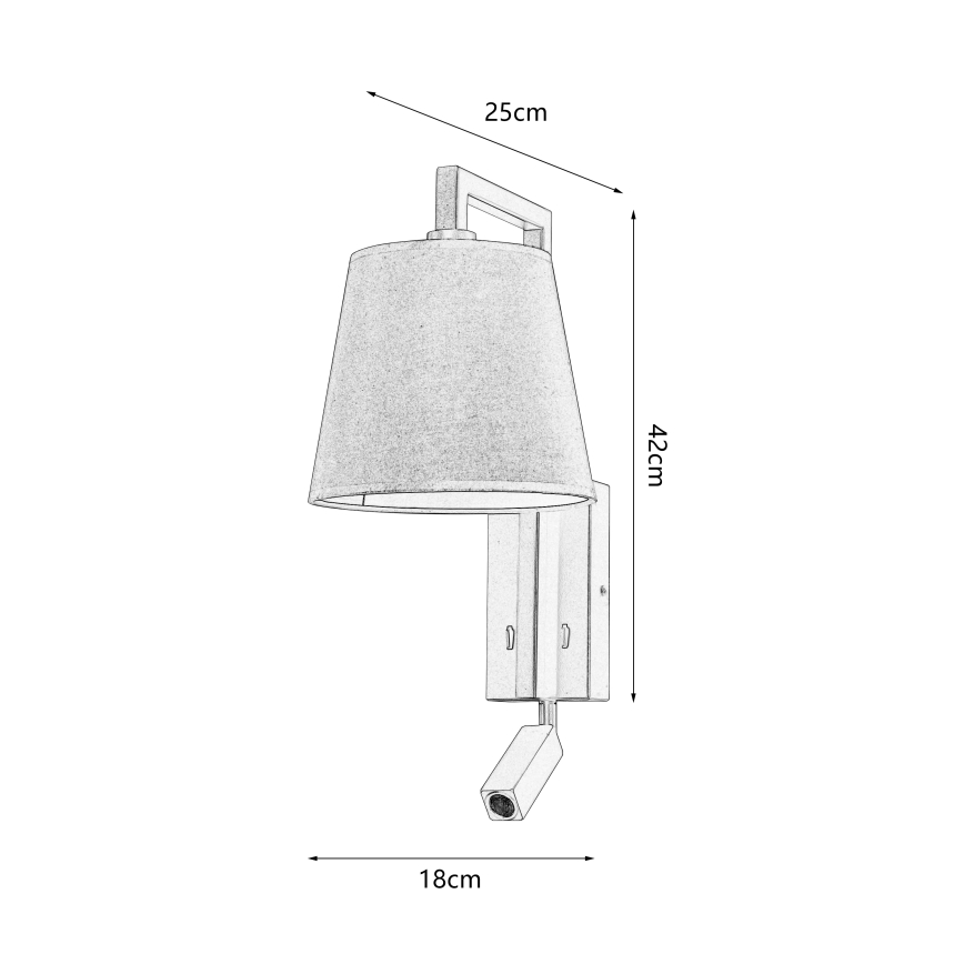 Brilagi - LED Kinkiet RAYA 1xE14/40W/230V + LED/3W biały/matowy chrom