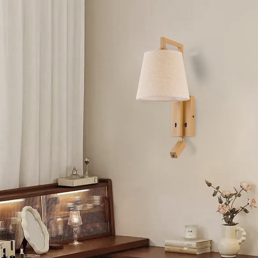Brilagi - LED Kinkiet RAYA 1xE14/40W/230V + LED/3W len/beżowy