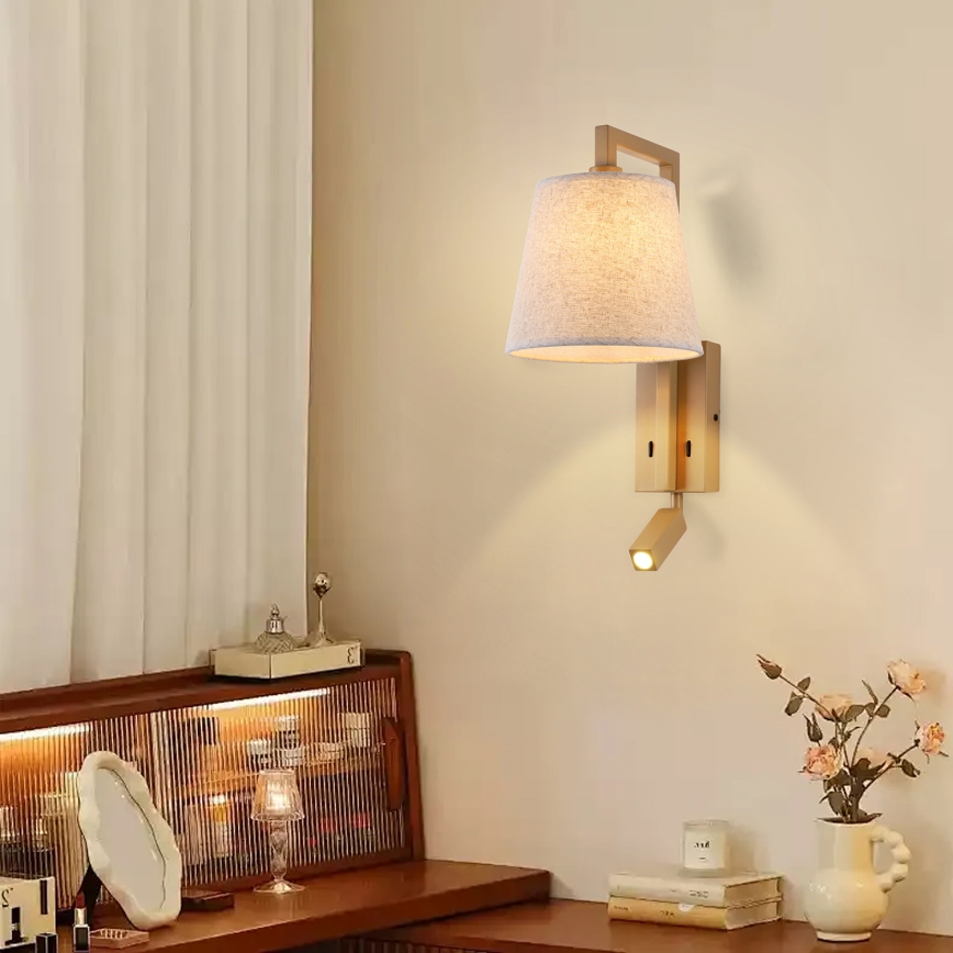 Brilagi - LED Kinkiet RAYA 1xE14/40W/230V + LED/3W len/beżowy