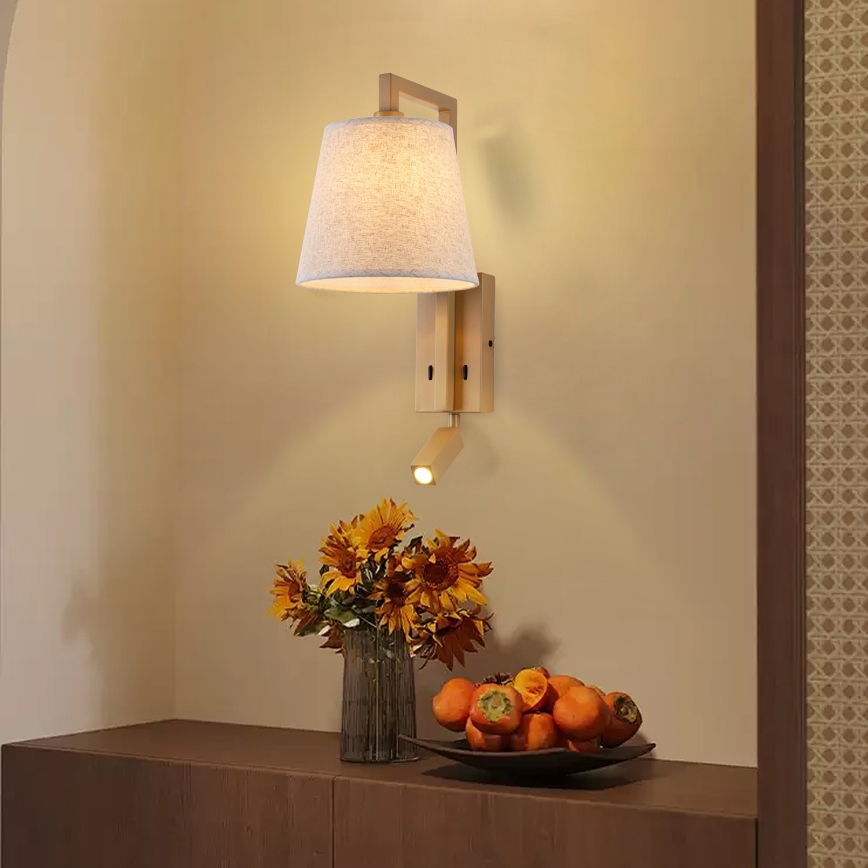Brilagi - LED Kinkiet RAYA 1xE14/40W/230V + LED/3W len/beżowy