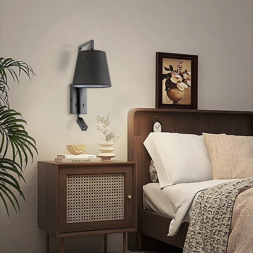 Brilagi - LED Kinkiet RAYAS 1xE14/40W/230V + LED/3W czarny
