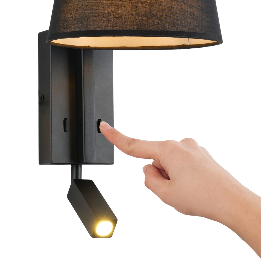 Brilagi - LED Kinkiet RAYAS 1xE14/40W/230V + LED/3W czarny