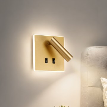BRILAGI - LED kinkiet ścienny punktowy ZAYA DOUBLE LED/8W/230V + LED/3W złota