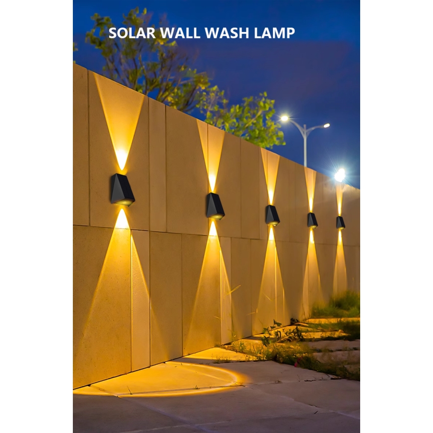 Brilagi - LED Kinkiet solarny PYRAMID LED/2W/3,2V 1300 mAh IP54