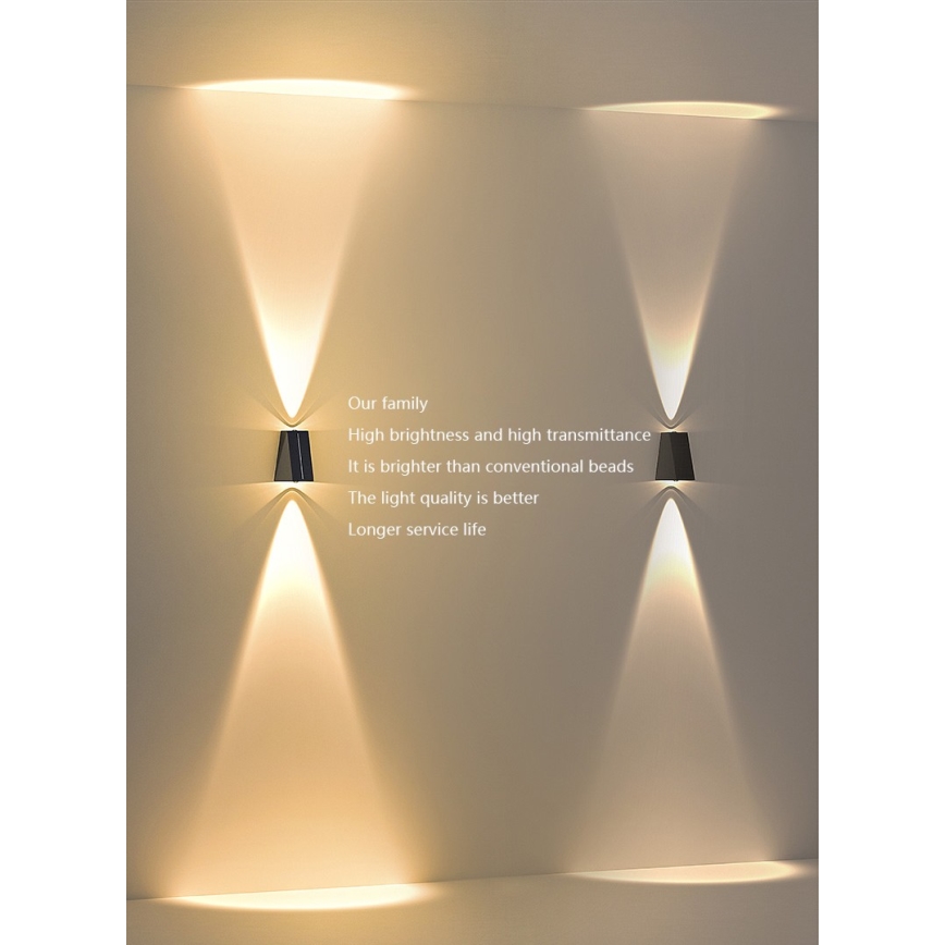 Brilagi - LED Kinkiet solarny PYRAMID LED/2W/3,2V 1300 mAh IP54