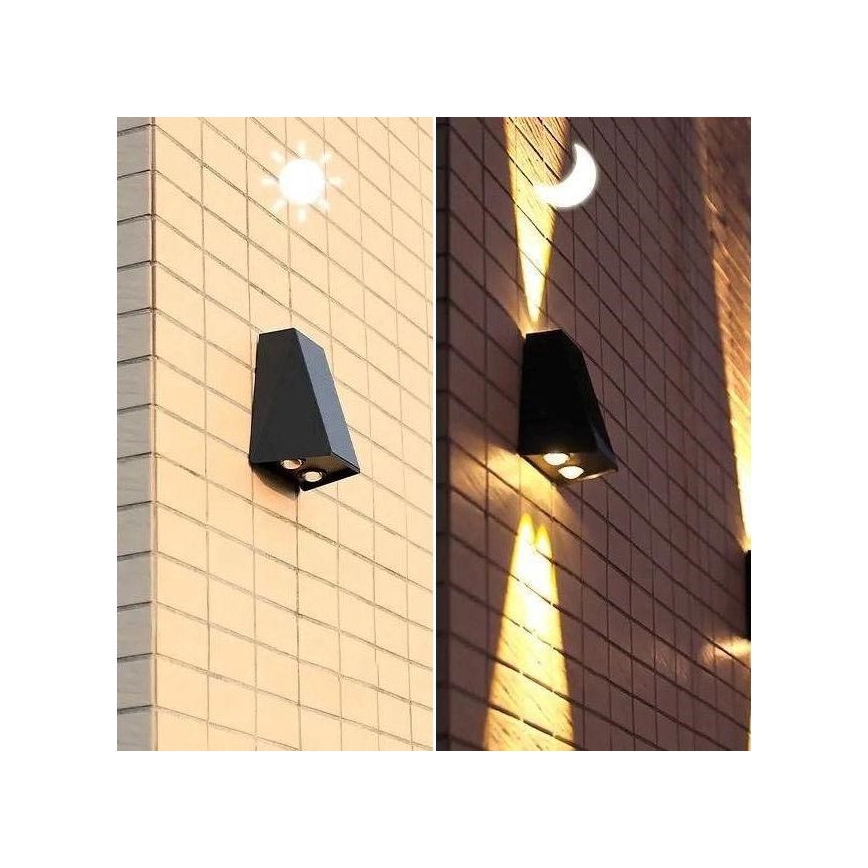 Brilagi - LED Kinkiet solarny PYRAMID LED/2W/3,2V 1300 mAh IP54