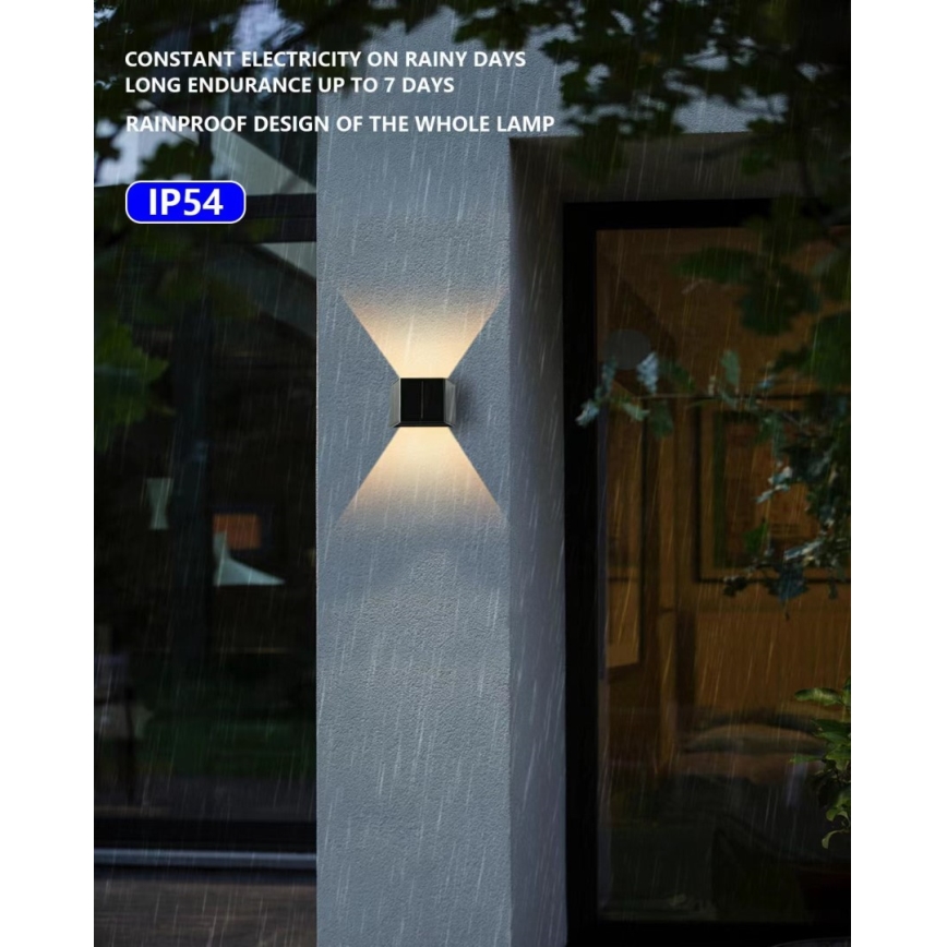 Brilagi - LED Kinkiet solarny SOLAR CUBE LED/2W/3,2V 1300 mAh IP54