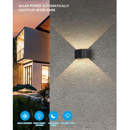Brilagi - LED Kinkiet solarny SOLAR CUBE LED/2W/3,2V 1300 mAh IP54