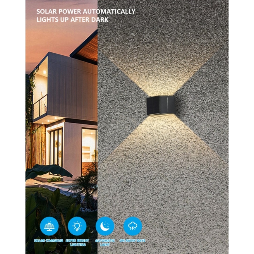 Brilagi - LED Kinkiet solarny SOLAR CUBE LED/2W/3,2V 1300 mAh IP54
