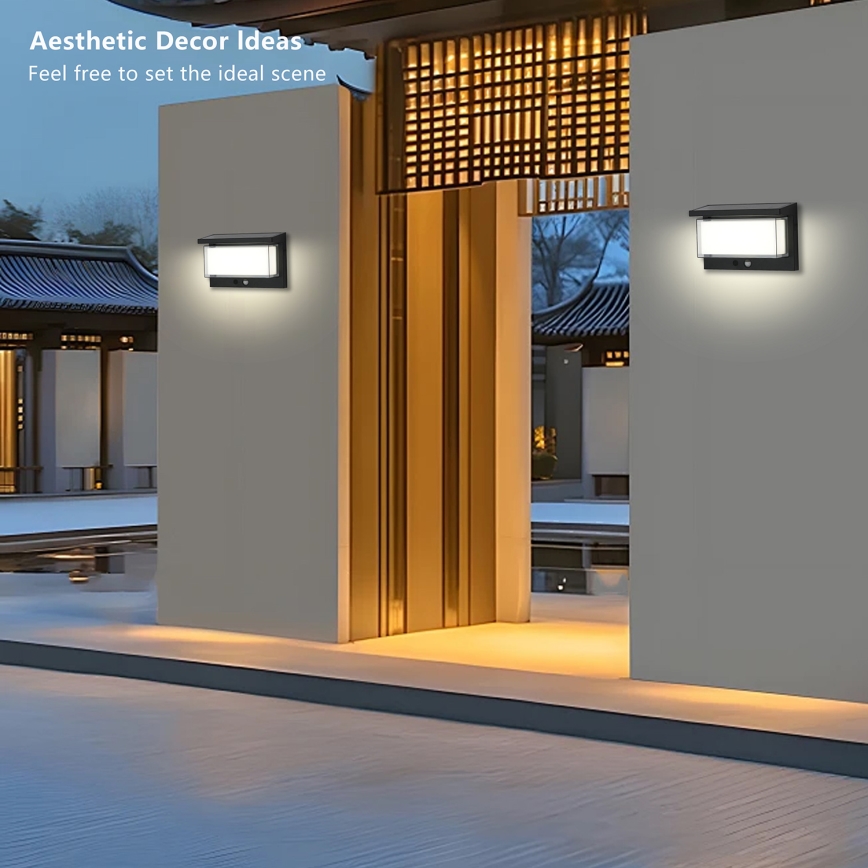 Brilagi - LED Kinkiet solarny z czujnikiem SŁOŃCE LUME LED/10W/3,7V 4000 mAh IP44