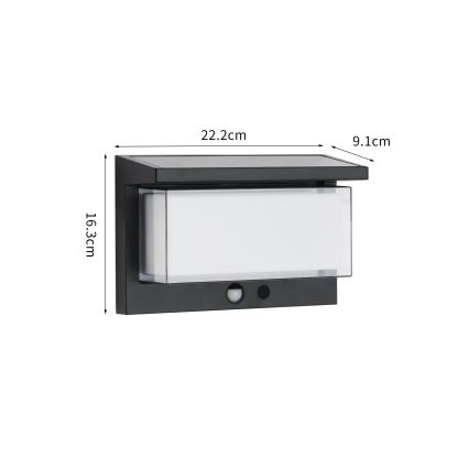 Brilagi - LED Kinkiet solarny z czujnikiem SŁOŃCE LUME LED/10W/3,7V 4000 mAh IP44