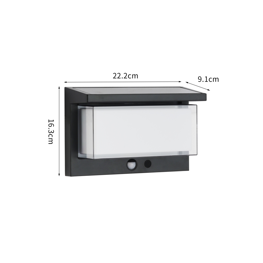 Brilagi - LED Kinkiet solarny z czujnikiem SŁOŃCE LUME LED/10W/3,7V 4000 mAh IP44