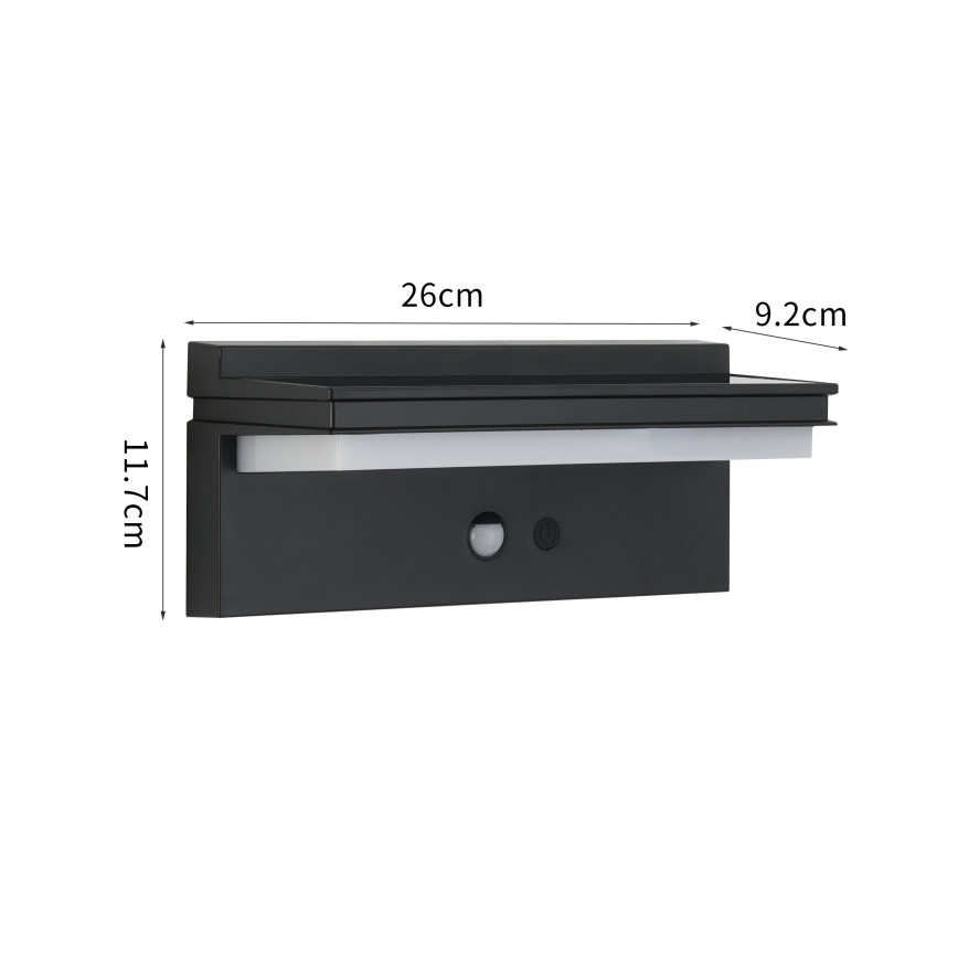 Brilagi - LED Kinkiet solarny z czujnikiem SŁOŃCE SENSE LED/10W/3,7V 4000 mAh IP44