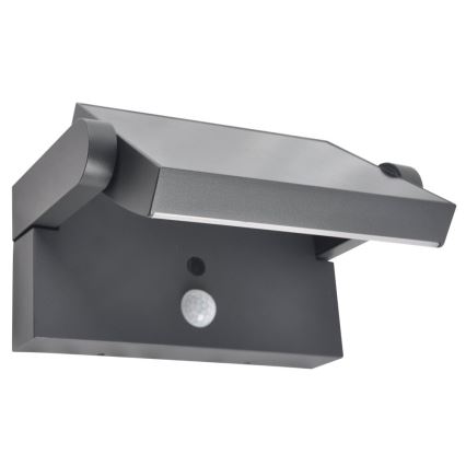 Brilagi - LED Kinkiet solarny z czujnikiem ANKLE LED/10W/3,7V 3000 mAh 3000K IP65 antracyt