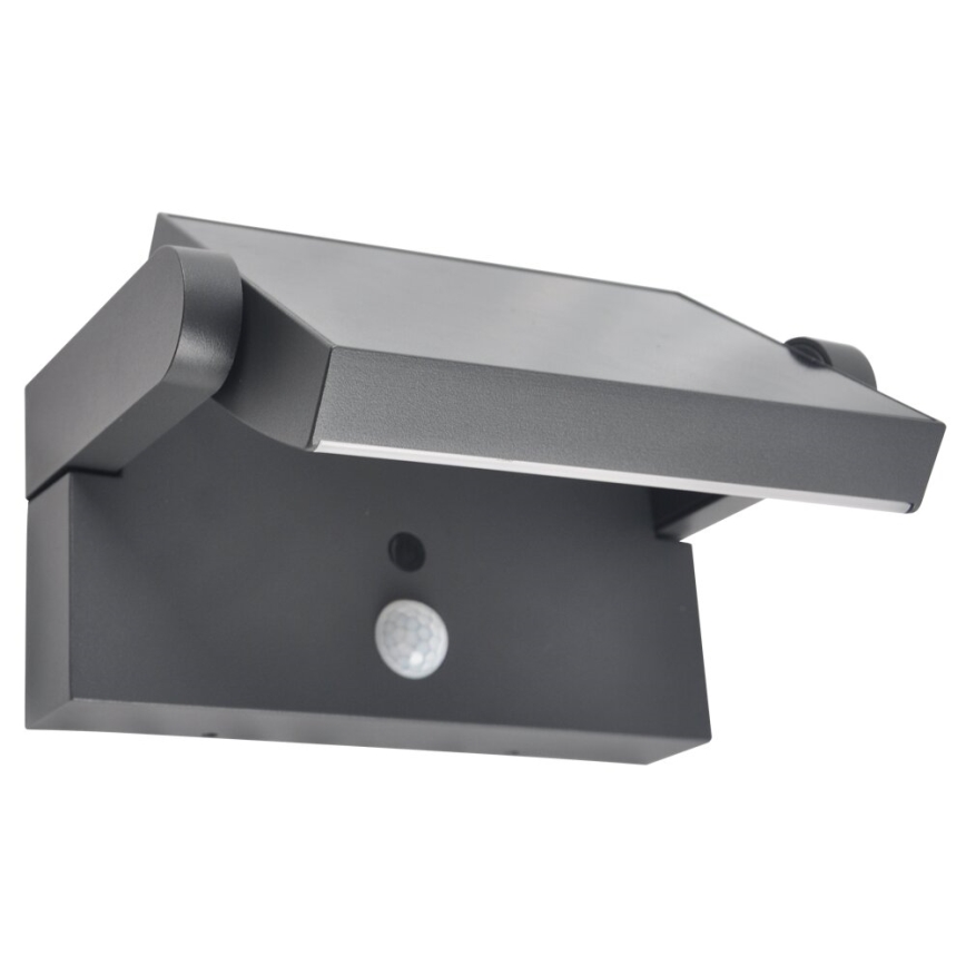 Brilagi - LED Kinkiet solarny z czujnikiem ANKLE LED/10W/3,7V 3000 mAh 3000K IP65 antracyt