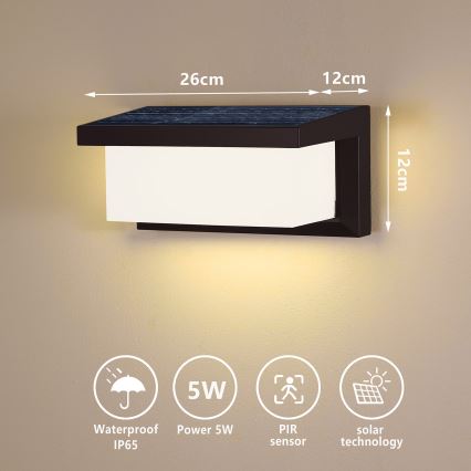 Brilagi - LED Kinkiet solarny z czujnikiem BRICKY LED/5W/6V IP65