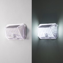 Brilagi - LED Kinkiet solarny z czujnikiem WALLIE LED/0,85W/3,7V 6500K IP65 srebrny