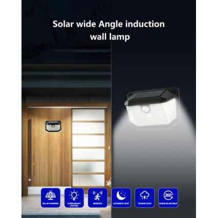 Brilagi - LED Kinkiet solarny z czujnikiem WALLIE LED/4W/5,5V 1200mAh 6500K IP65