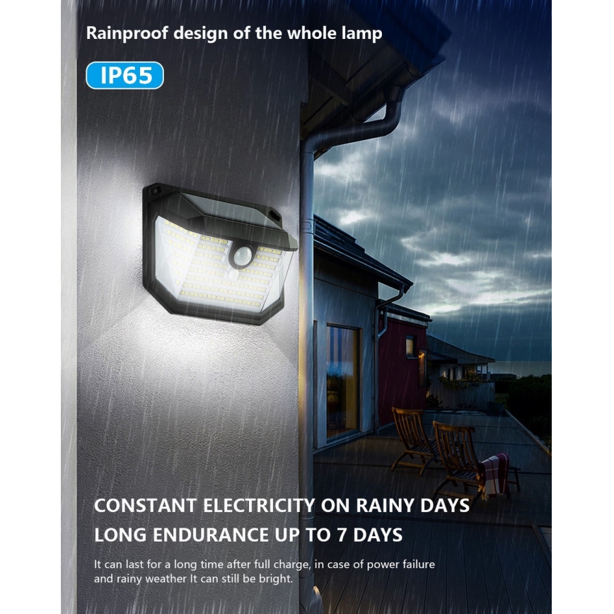 Brilagi - LED Kinkiet solarny z czujnikiem WALLIE LED/4W/5,5V 1200mAh 6500K IP65