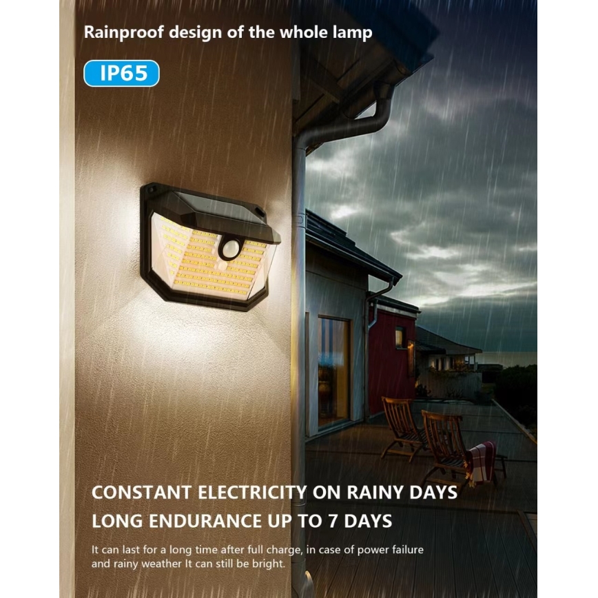 Brilagi - LED Kinkiet solarny z czujnikiem WALLIE LED/4W/5,5V 1200 mAh 3000K IP65