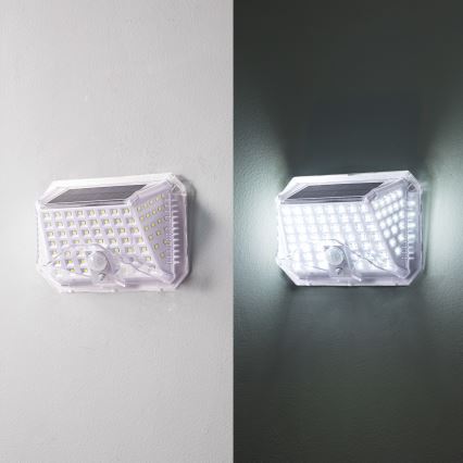 Brilagi - LED Kinkiet solarny z czujnikiem WALLIE LED/4W/5,5V 1200 mAh 6500K IP64 srebrny