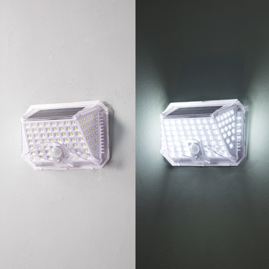 Brilagi - LED Kinkiet solarny z czujnikiem WALLIE LED/4W/5,5V 1200 mAh 6500K IP64 srebrny