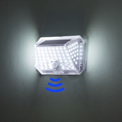 Brilagi - LED Kinkiet solarny z czujnikiem WALLIE LED/4W/5,5V 1200 mAh 6500K IP64 srebrny