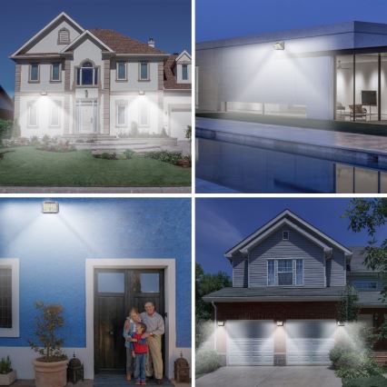 Brilagi - LED Kinkiet solarny z czujnikiem WALLIE LED/4W/5,5V 1200 mAh 6500K IP64 srebrny