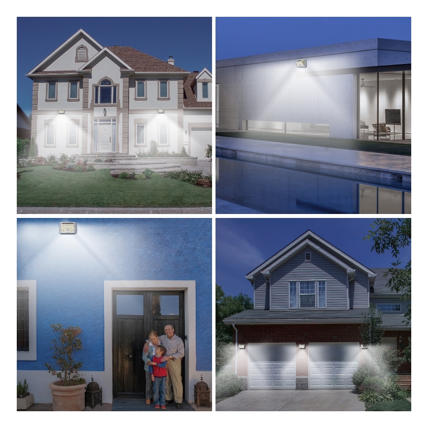 Brilagi - LED Kinkiet solarny z czujnikiem WALLIE LED/4W/5,5V 1200 mAh 6500K IP64 srebrny