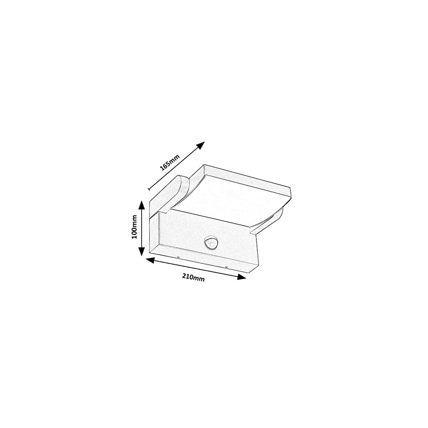 Brilagi - LED zewnętrzna lampa ścienna z czujnikiem ANKLE LED/18W/230V 3000K IP65 antracyt