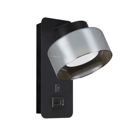 Brilagi - LED Kinkiet z portem USB AURA LUX 1xGX53/30W/230V czarny/przydymiony