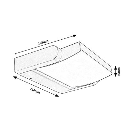 Brilagi - LED Kinkiet zewnętrzny ANKLE LED/18W/230V 3000K IP65 antracyt
