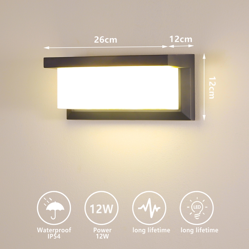 Brilagi - LED Kinkiet zewnętrzny BRICKY LED/12W/230V antracyt IP54