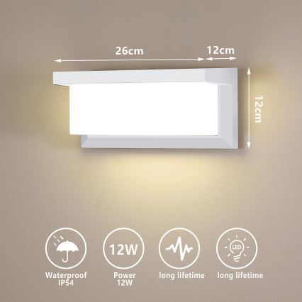 Brilagi - LED Kinkiet zewnętrzny BRICKY LED/12W/230V biały IP54