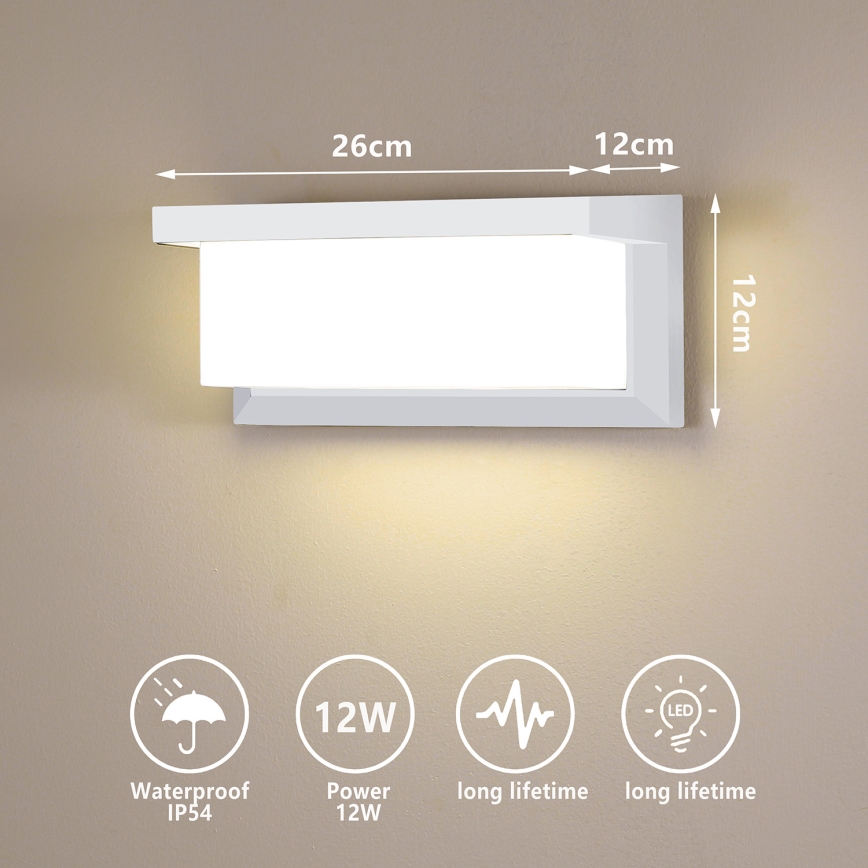 Brilagi - LED Kinkiet zewnętrzny BRICKY LED/12W/230V biały IP54