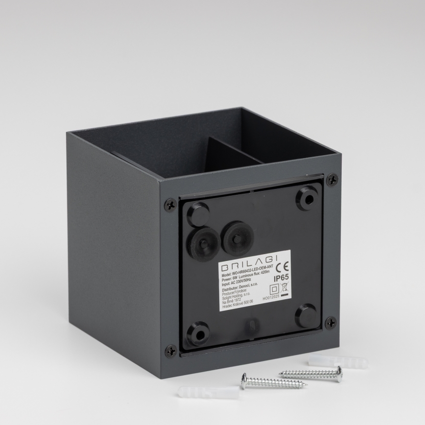 Brilagi - LED Kinkiet zewnętrzny CUBE LED/6W/230V antracyt IP54