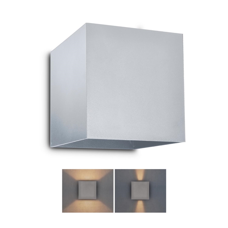 Brilagi - LED Kinkiet zewnętrzny CUBE LED/6W/230V szary IP54