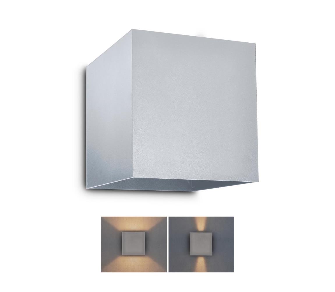 Brilagi - LED Kinkiet zewnętrzny CUBE LED/6W/230V szary IP54