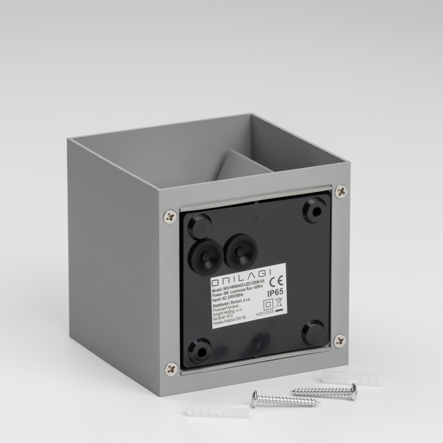 Brilagi - LED Kinkiet zewnętrzny CUBE LED/6W/230V szary IP54