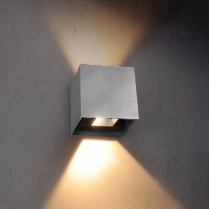 Brilagi - LED Kinkiet zewnętrzny CUBE LED/6W/230V szary IP54