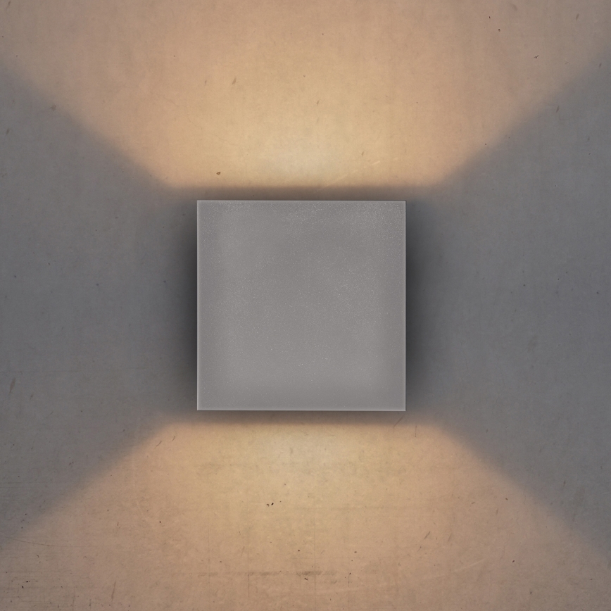 Brilagi - LED Kinkiet zewnętrzny CUBE LED/6W/230V szary IP54