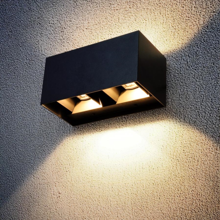 Brilagi - LED kinkiet zewnętrzny DOUBLE CUBE LED/12W/230V czarny IP65