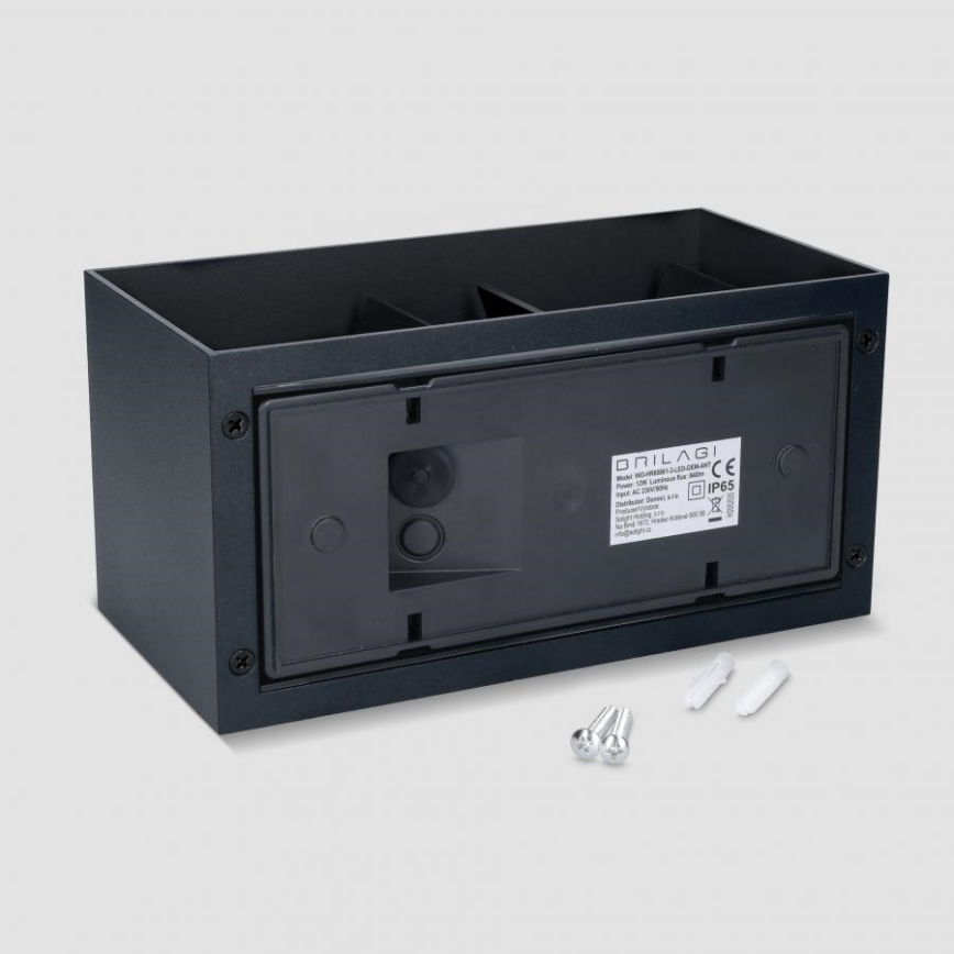 Brilagi - LED kinkiet zewnętrzny DOUBLE CUBE LED/12W/230V czarny IP65