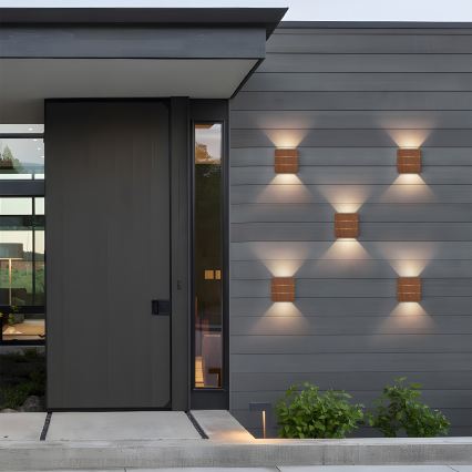 Brilagi -LED Kinkiet zewnętrzny DOUBLERAY LINE LED/6W/230V dekor drewna IP54