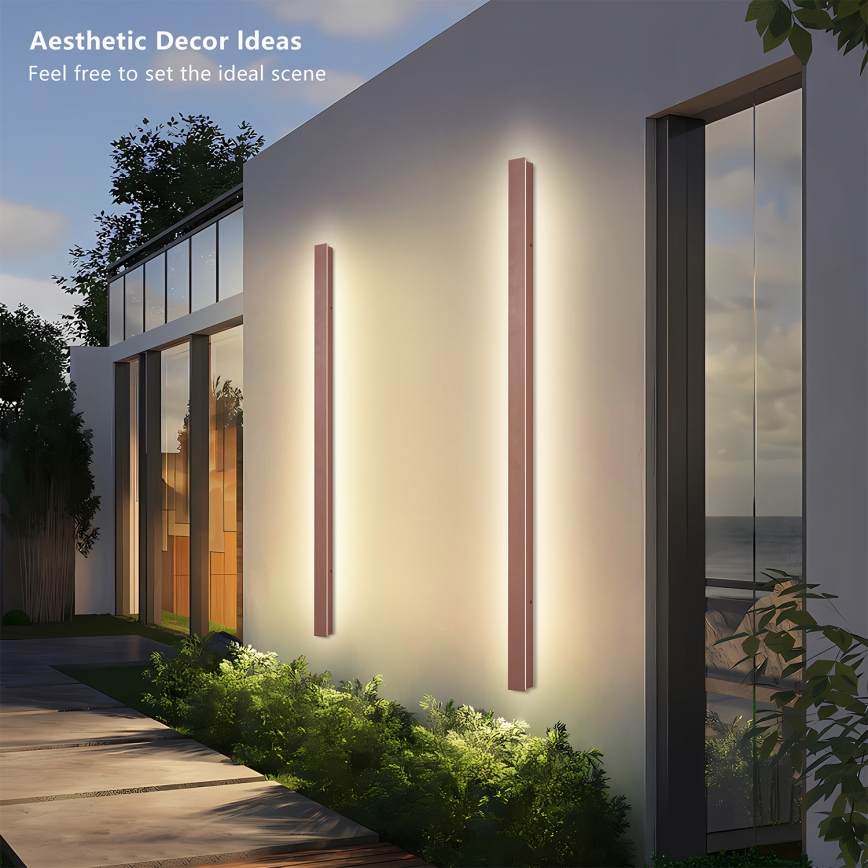 Brilagi - Zewnętrzny kinkiet LED LINEAR LED/32W/230V 3000K IP65 140 cm brązowy CRI 90
