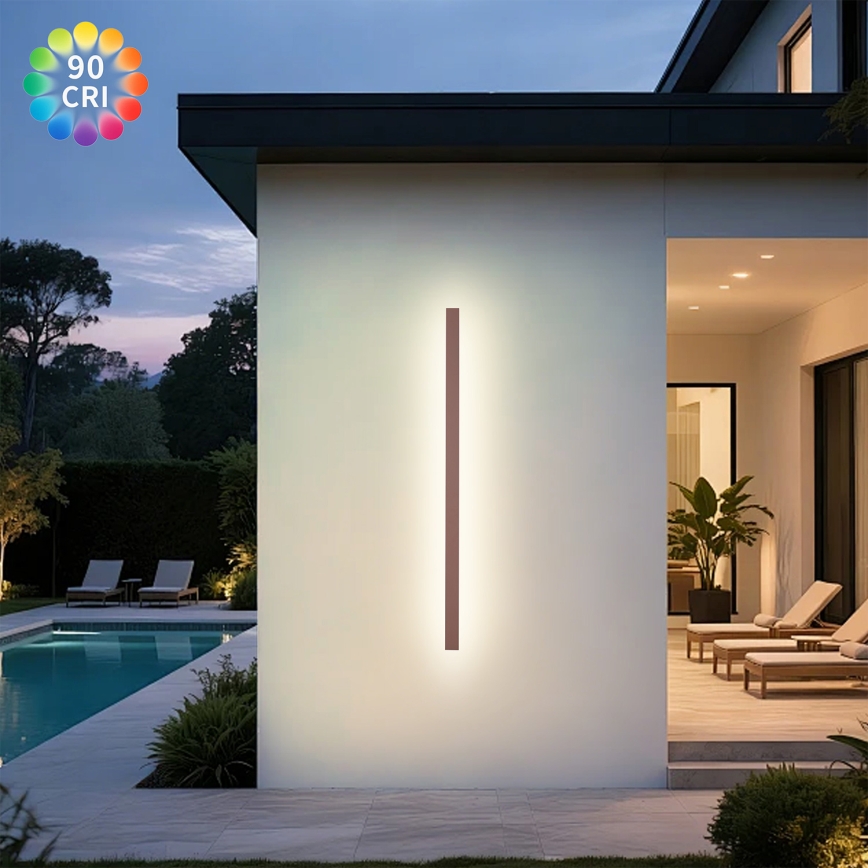Brilagi - Zewnętrzny kinkiet LED LINEAR LED/32W/230V 3000K IP65 140 cm brązowy CRI 90