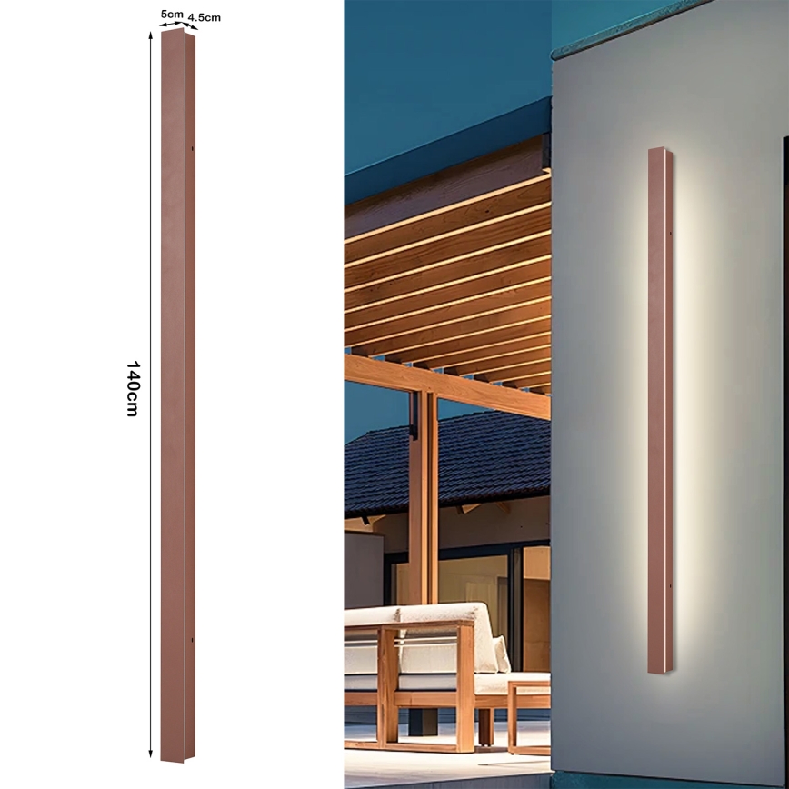 Brilagi - Zewnętrzny kinkiet LED LINEAR LED/32W/230V 3000K IP65 140 cm brązowy CRI 90