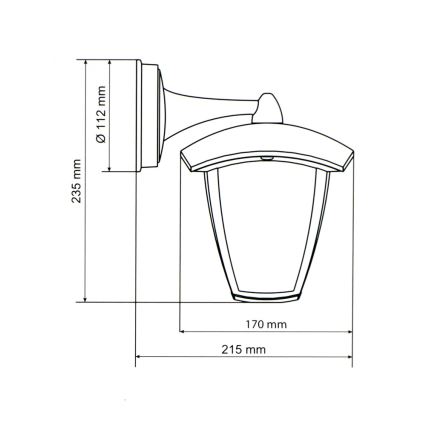 Brilagi - LED Kinkiet zewnętrzny LUNA 1xE27/60W/230V IP44
