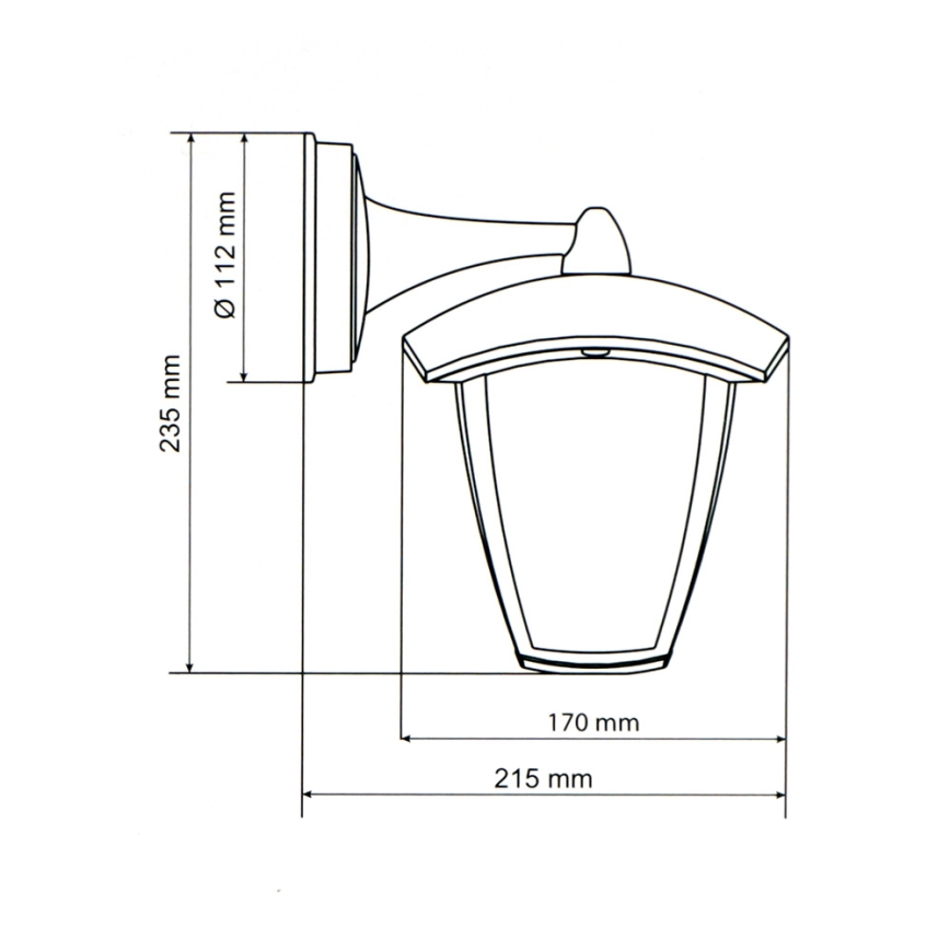 Brilagi - LED Kinkiet zewnętrzny LUNA 1xE27/60W/230V IP44