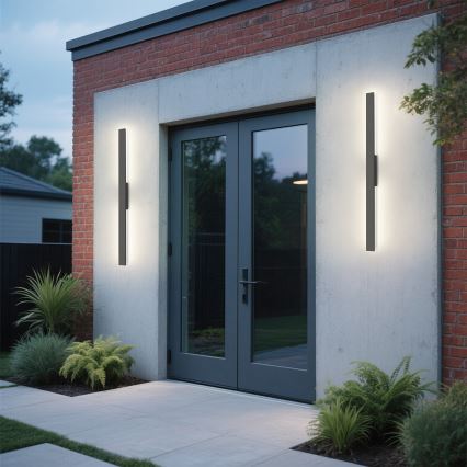 Brilagi - Zewnętrzny kinkiet LED LUNA, 24W, 230V, 3000K, IP65, 100 cm, antracyt, CRI 90